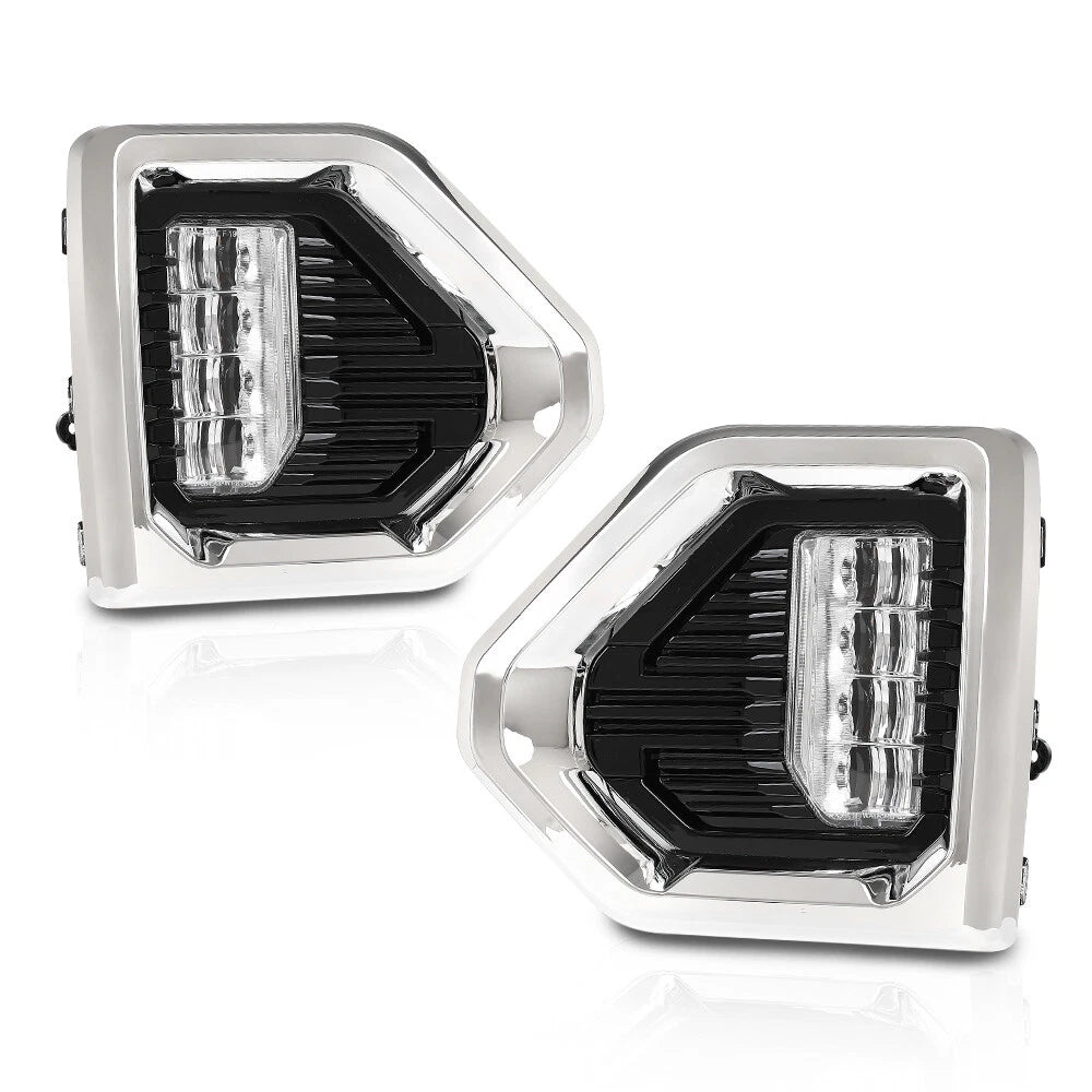 LED Fog Lights for GMC Sierra 1500 Denali (2019–2022) with Chrome Bezel