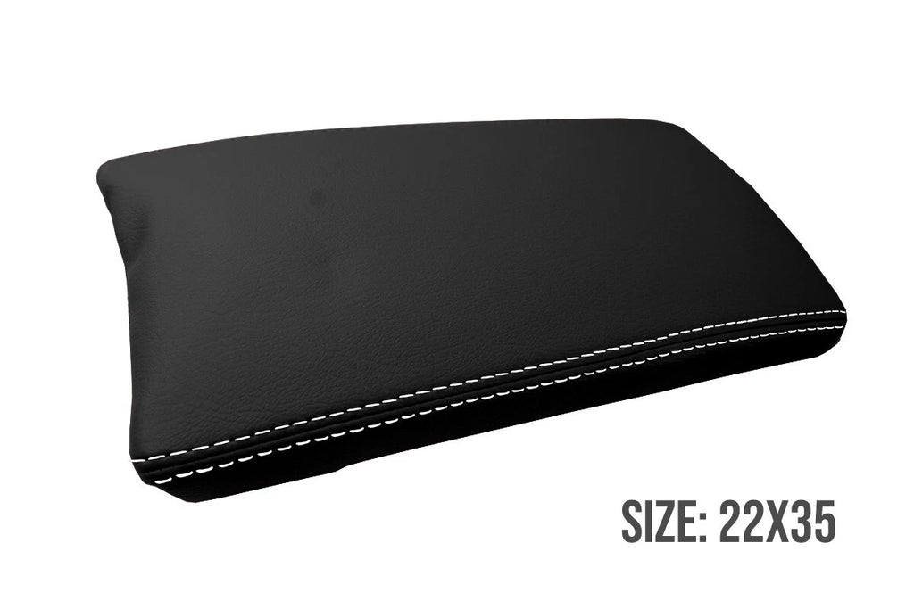 Leather Console Lid Armrest Cover for Toyota Prius (2010–2015) White Stitch