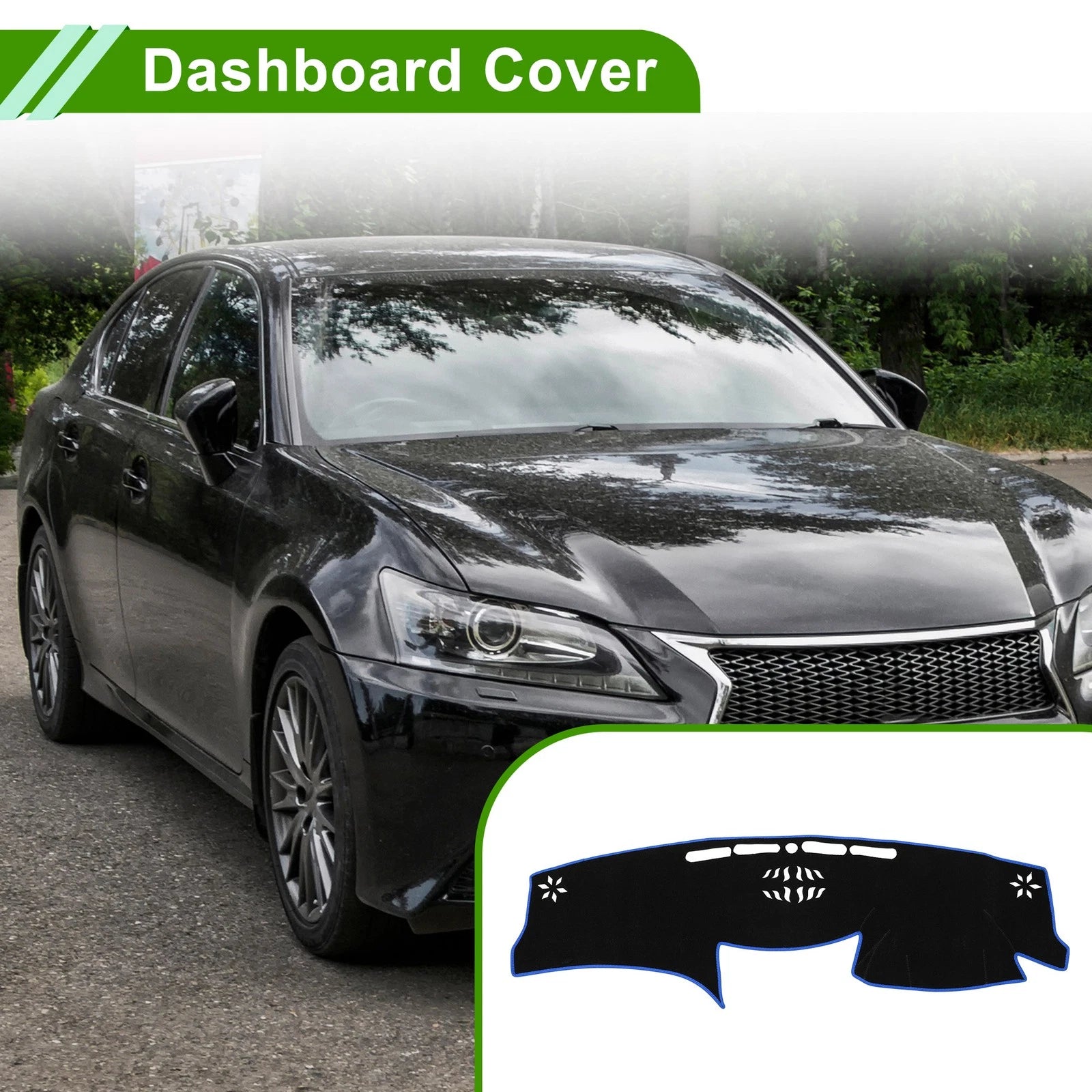 Dashboard Cover for Lexus GS (2006–2011) Black Blue 1Pc