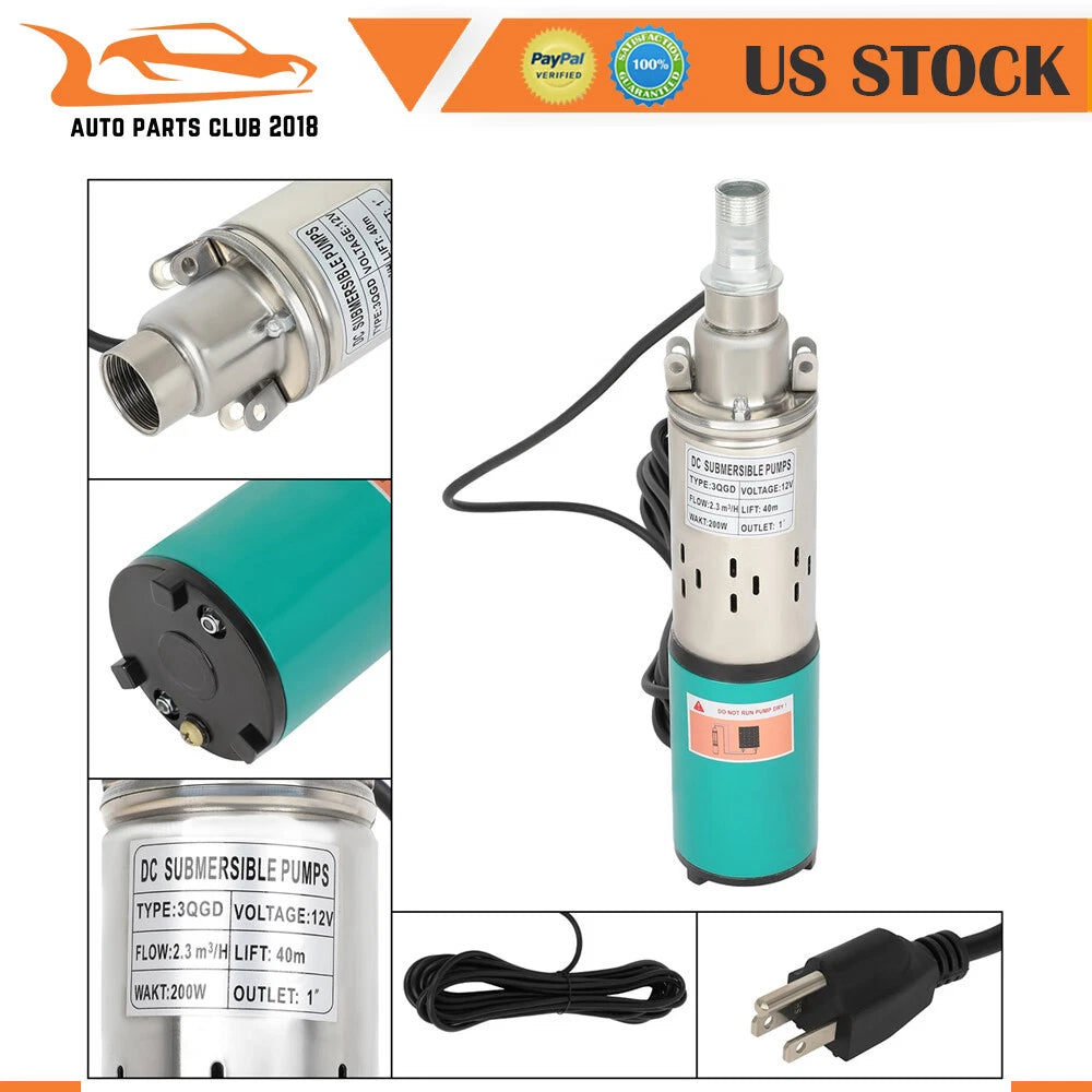 12v Solar Submersible Water Pump for Deep Well (1 Year Warranty)