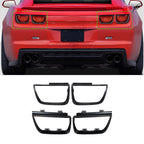 Set of 4 Tail Light Bezel Covers for Chevy Camaro (2010–2013) Glossy Black