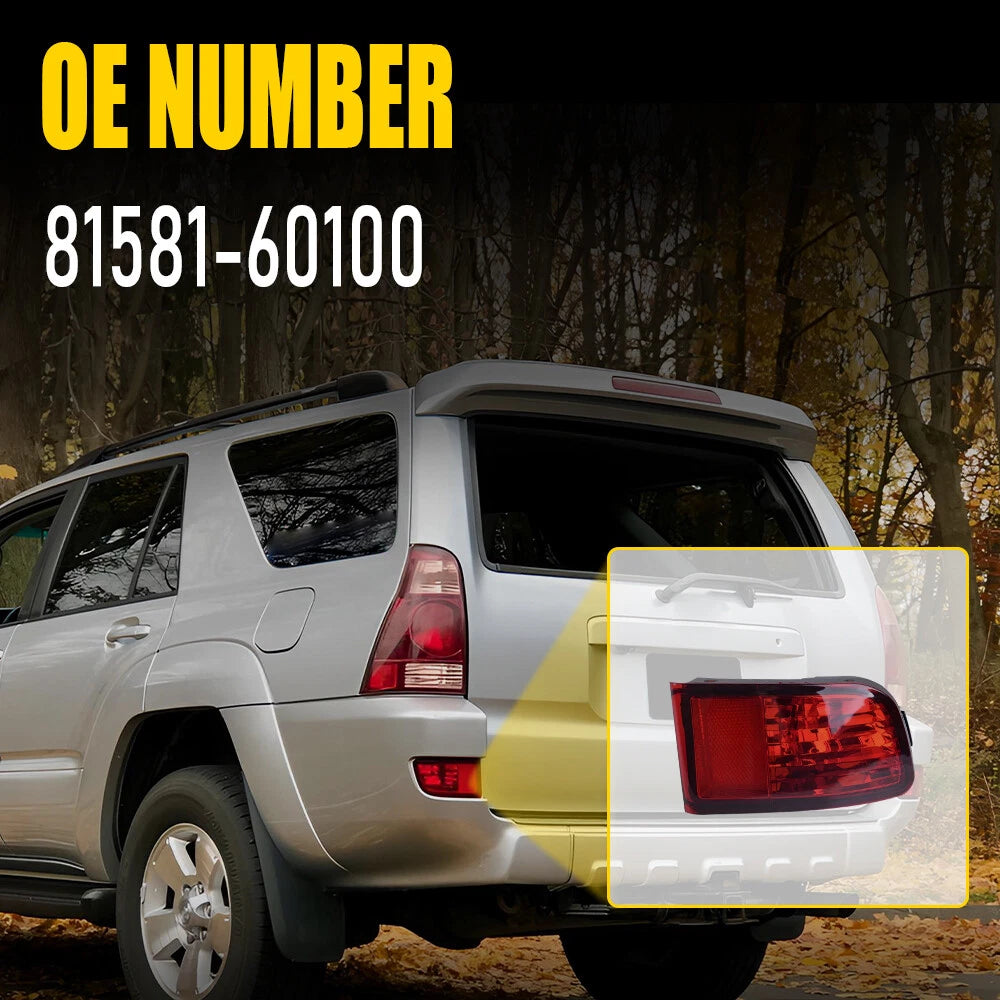 Rear Bumper Reflector Lamp for Toyota 4Runner (2003–2005) Left Side