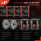 Set of 4 Engine Oil Filters for Acura MDX (2001–2002) & Mitsubishi Outlander Lancer