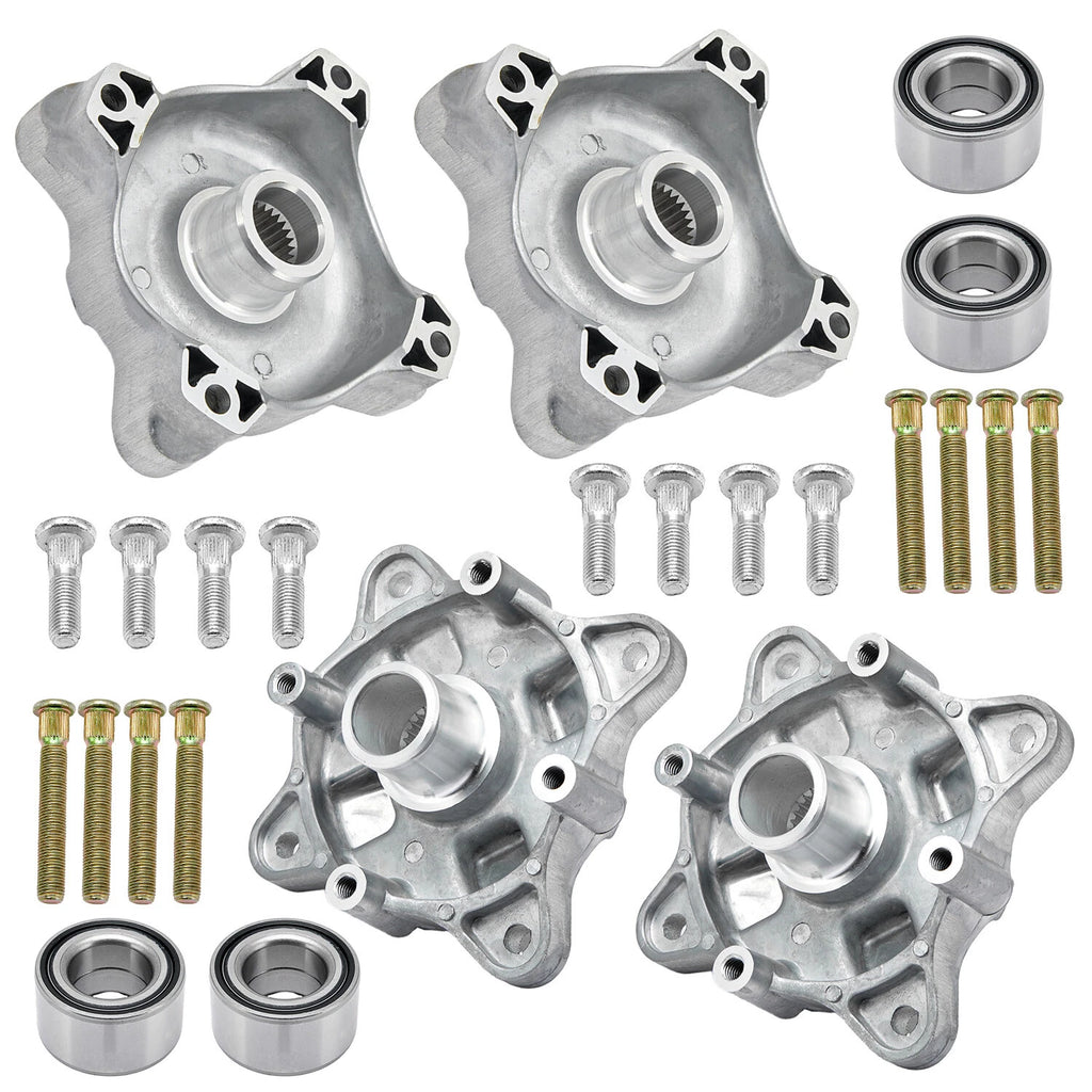 Front & Rear Wheel Hubs w/Bearings for Polaris RZR 800 RZR 800 S (2008–2014)