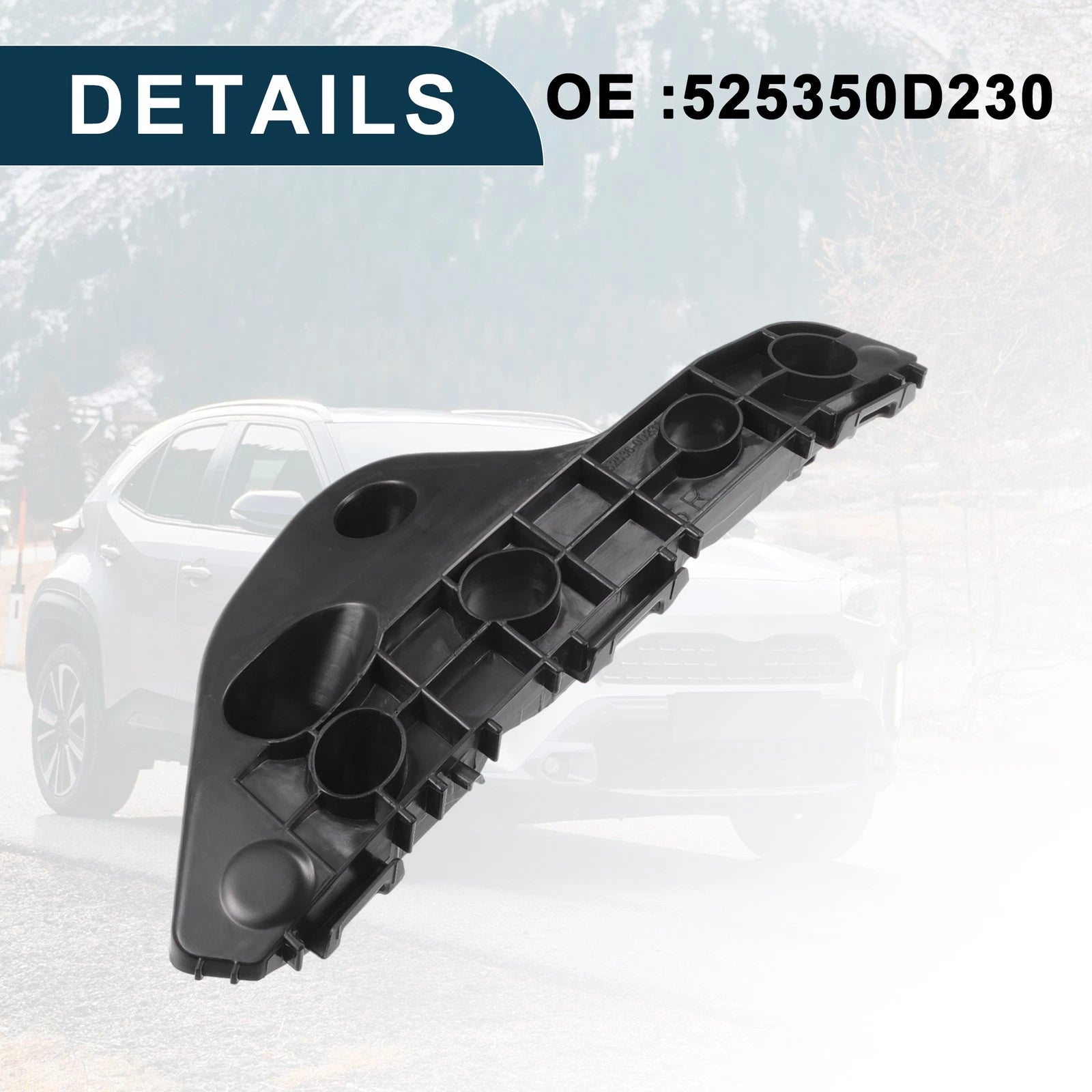 1pc Right Front Bumper Retainer Bracket No. 525350D230 for Toyota Yaris (2016–2020)