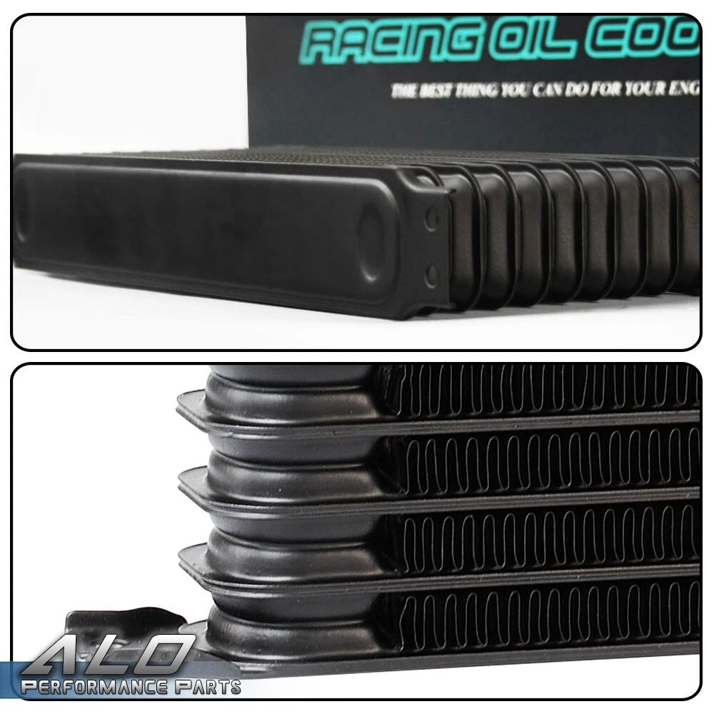 10AN Aluminum Engine Oil Cooler Filter Adapter & Hose Relocation Kit