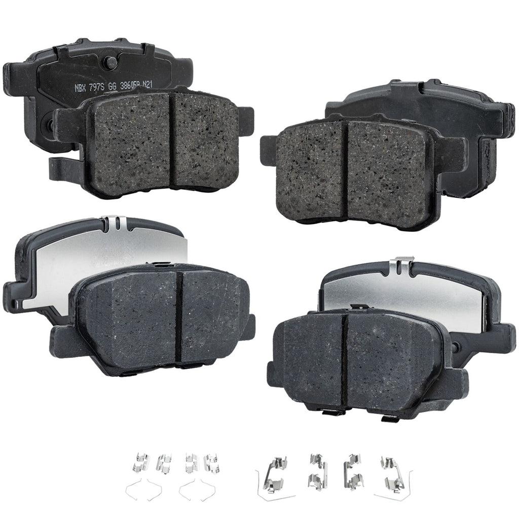 Set of 4 Brake Pads for Honda Accord (2016–2017)