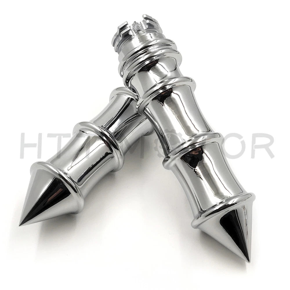 Chrome Skeleton Spike Hand Grips for Honda Shadow 750 (2001–2007)