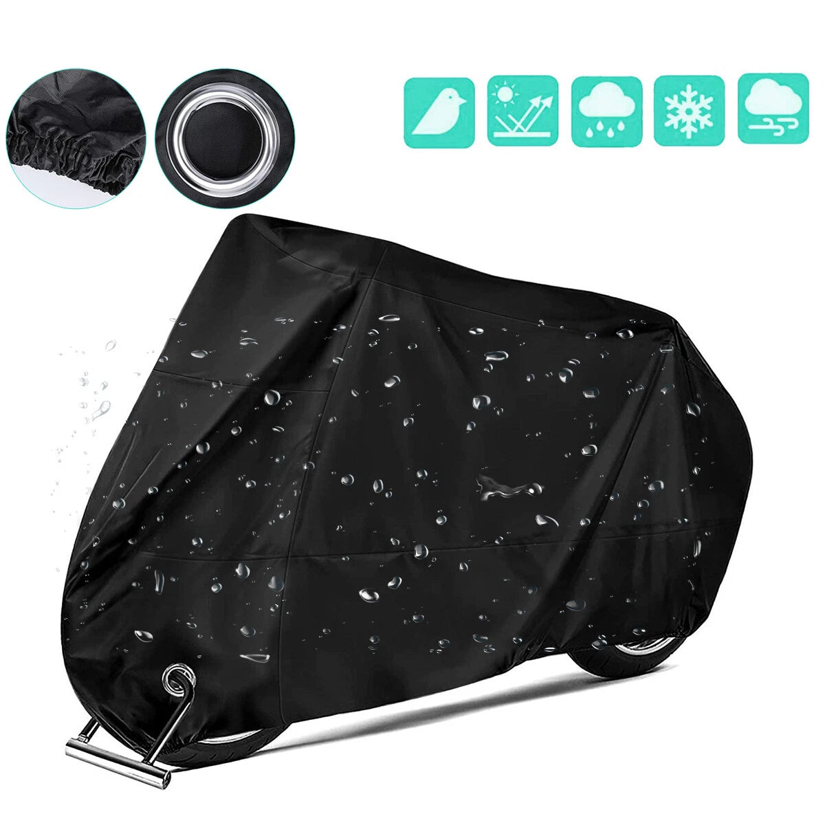 Motorcycle Cover for L-3XL (Winter, Waterproof, Outdoor Storage)