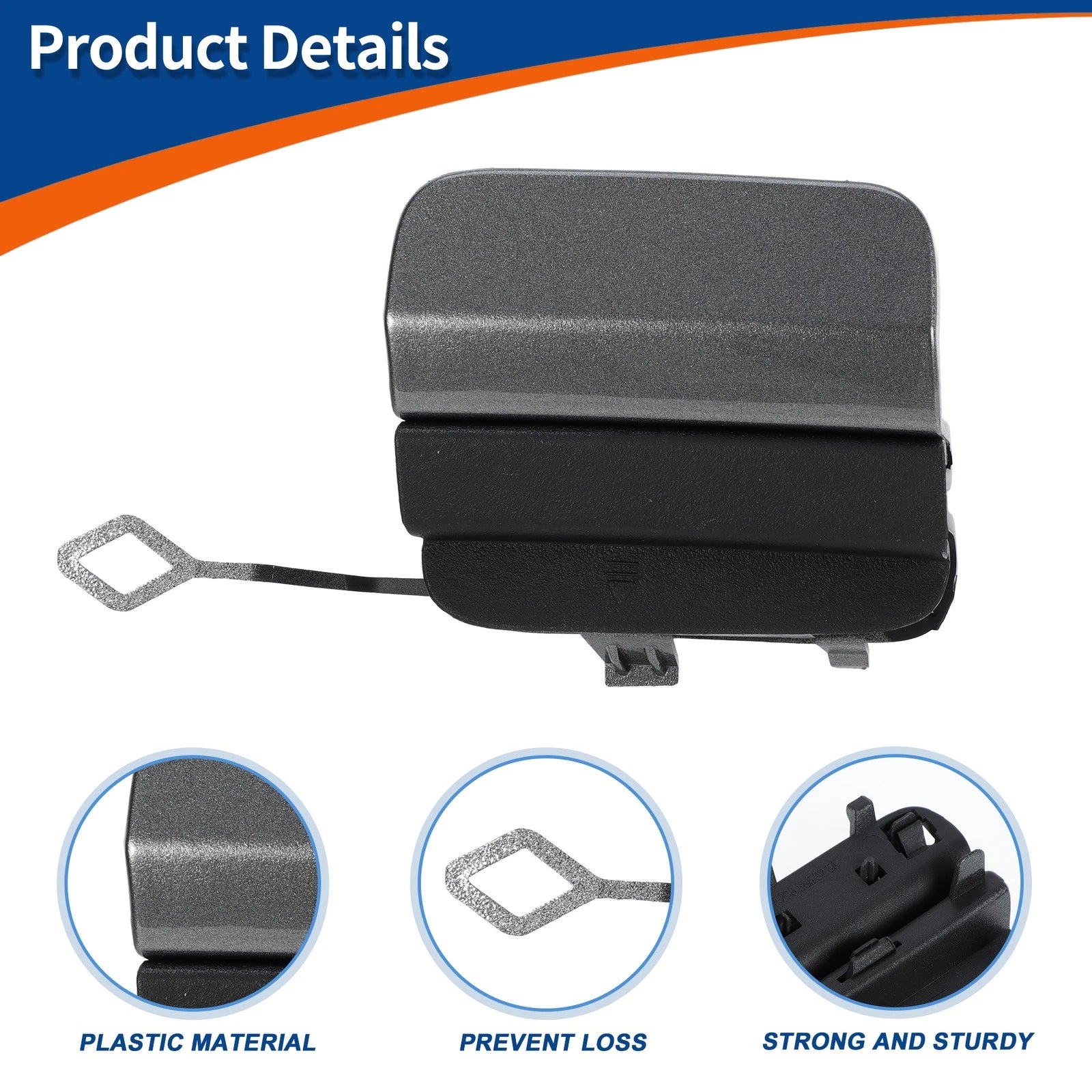 Rear Car Bumper Tow Hook Cover for Mercedes-Benz C-Class (2015–2021) No.A2058853303 Grey