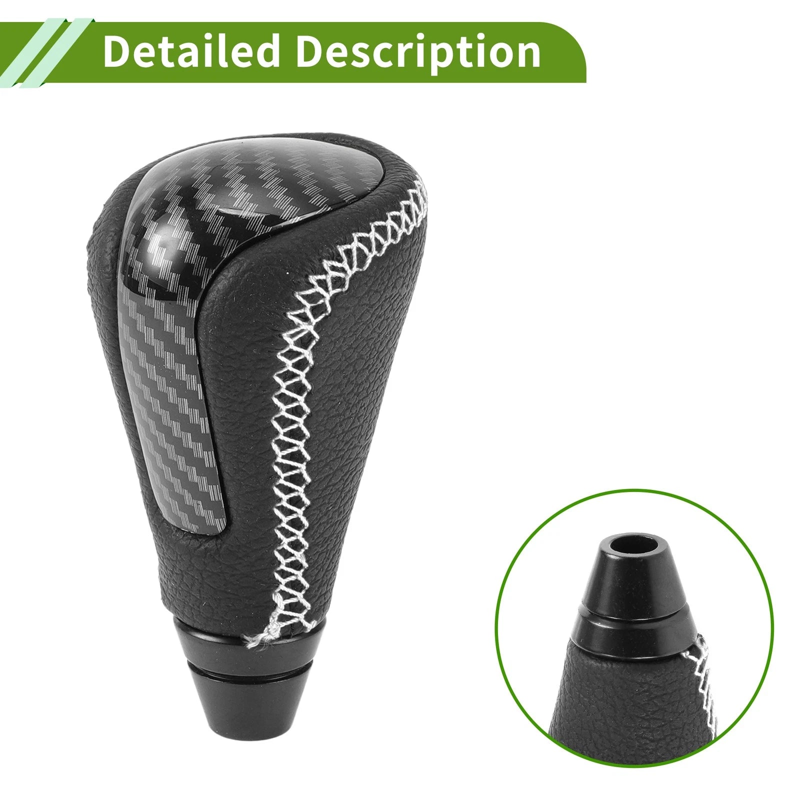 Automatic Gear Shift Knob for Lexus GS300 (2006–2011) Plastic Faux Leather Black White