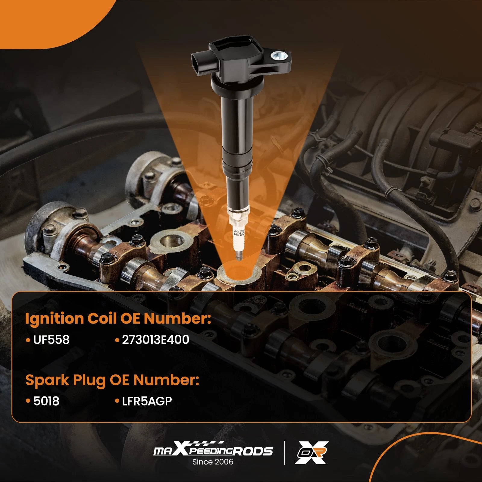 6 Ignition Coils & Spark Plugs for Hyundai Santa Fe Kia Magentis (2001–2006) UF558 5018