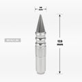 Set of 20 M12X1.5 Silver JDM Spiked Cap Hex Wheel Lug Nuts + Extension 20mm