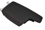 Console Lid Armrest Cover for Subaru Impreza (2017–2020) Carbon Fiber Red Stitch