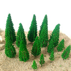 15X Mix Size Model Tree Scenery for Railroad Wargame Landscape Decor