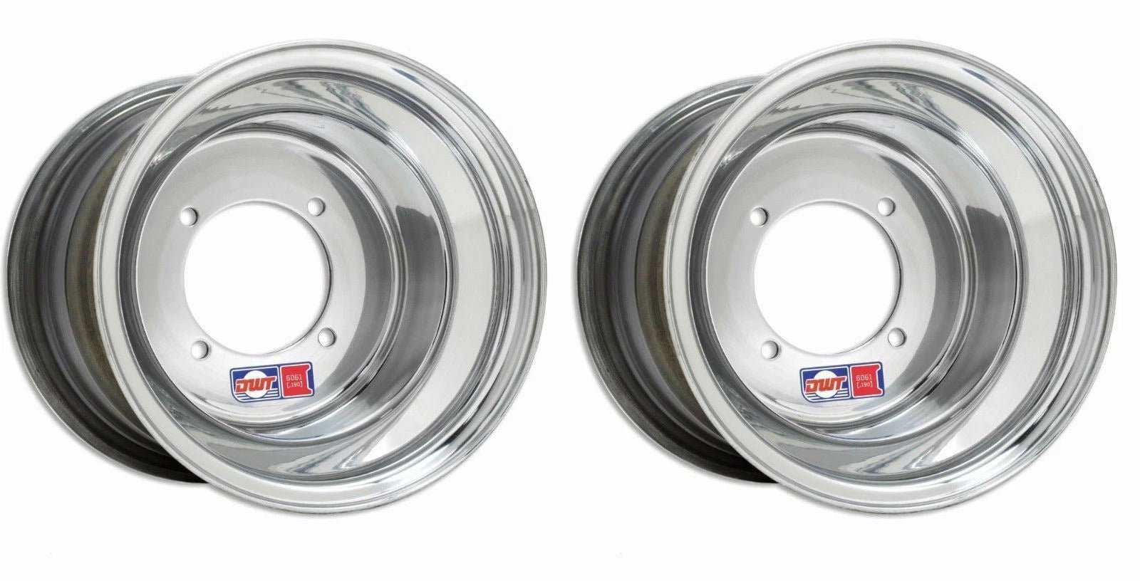 Set of 2 DWT Polished Rear MX Wheels Rims 8x8 4/115 for Yamaha YFZ450R (2009–2023)