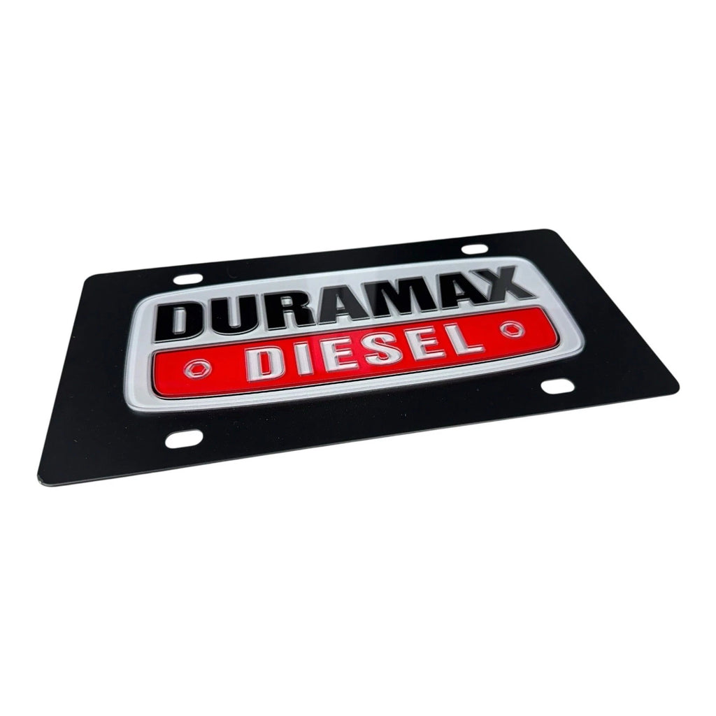 3D Premium Licensed Emblem Logo Black License Plate for Chevy Duramax (2017–2024)