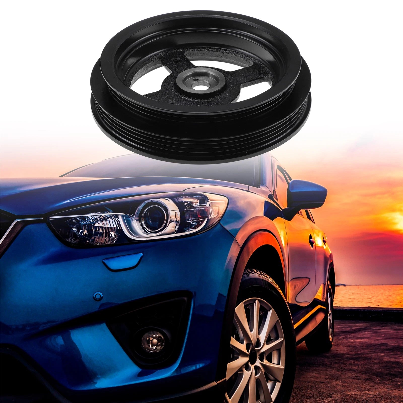 Engine Harmonic Balancer Crank Pulley for Lexus Scion xA (2004–2006) 1340721020 Black