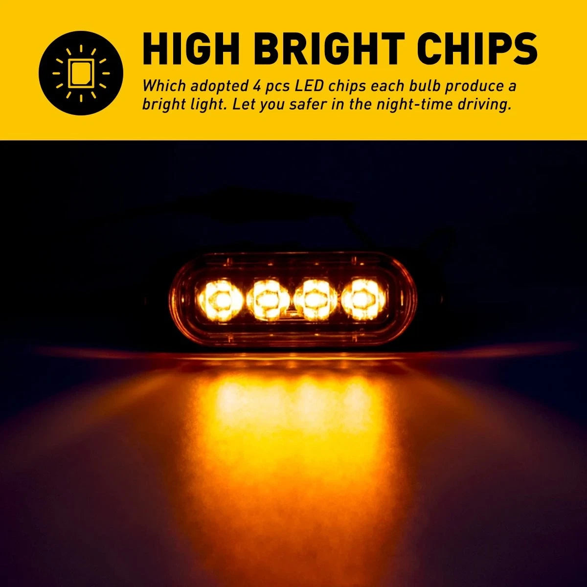 16pcs LED Rear Side Marker Lights for RV Truck Trailer (Amber)