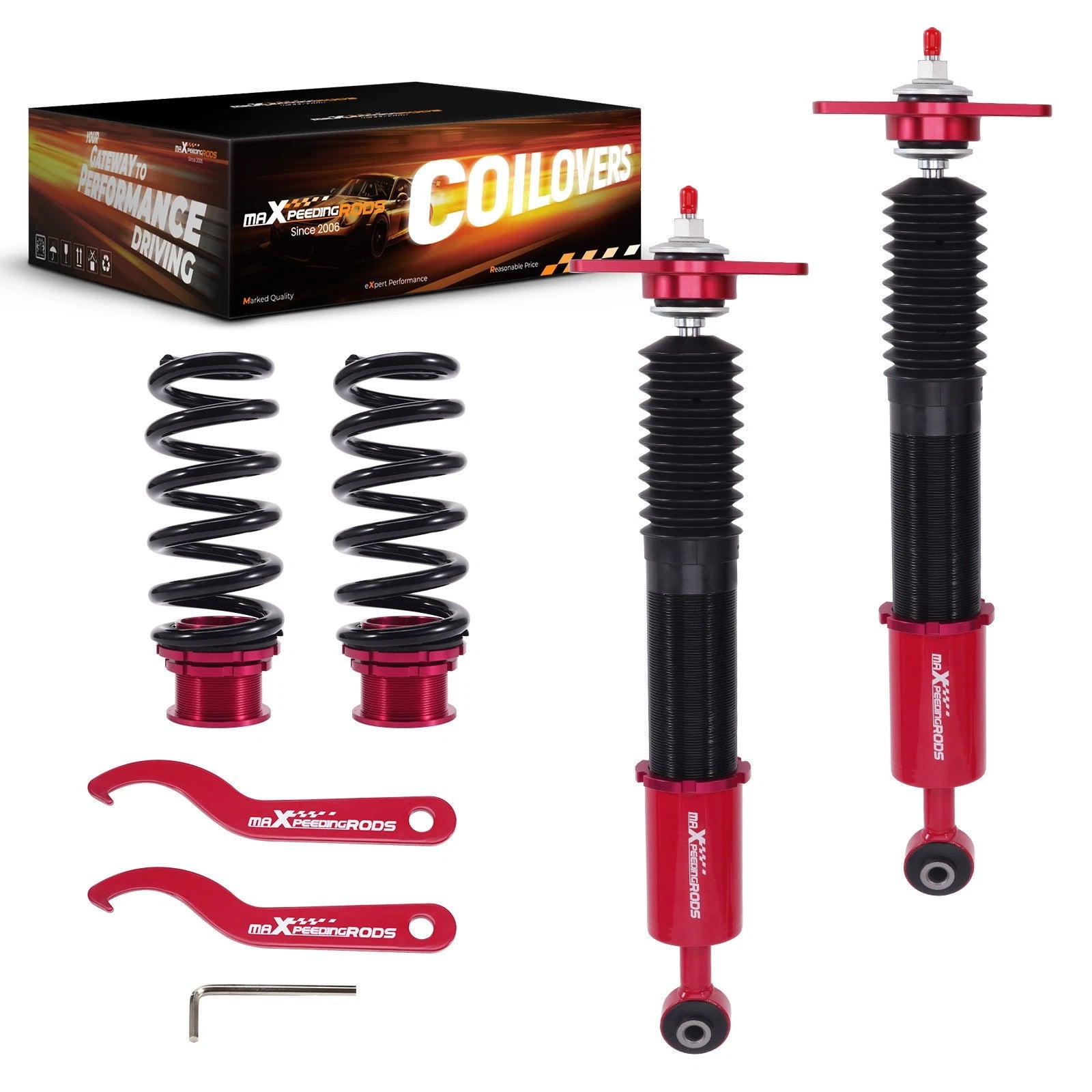 2X Rear Coilover Suspension Lowering Kit for Dodge Challenger RWD (2008–2010)