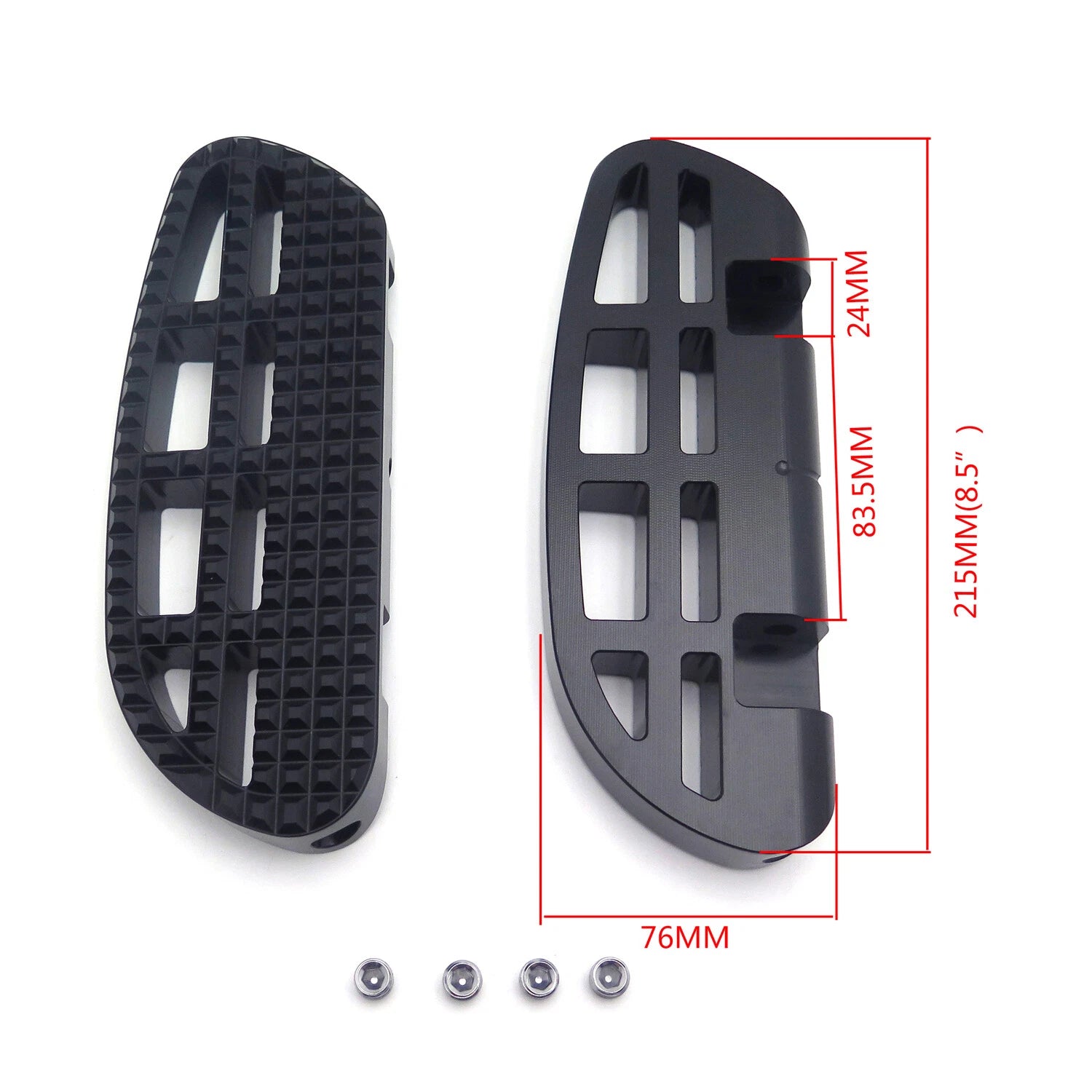 Black Dominator Passenger Footboard for Harley Touring Road Street Glide (1993–2019)