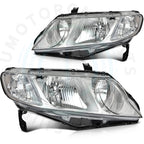 Pair Chrome Headlight Assemblies for Honda Civic (2006–2011)