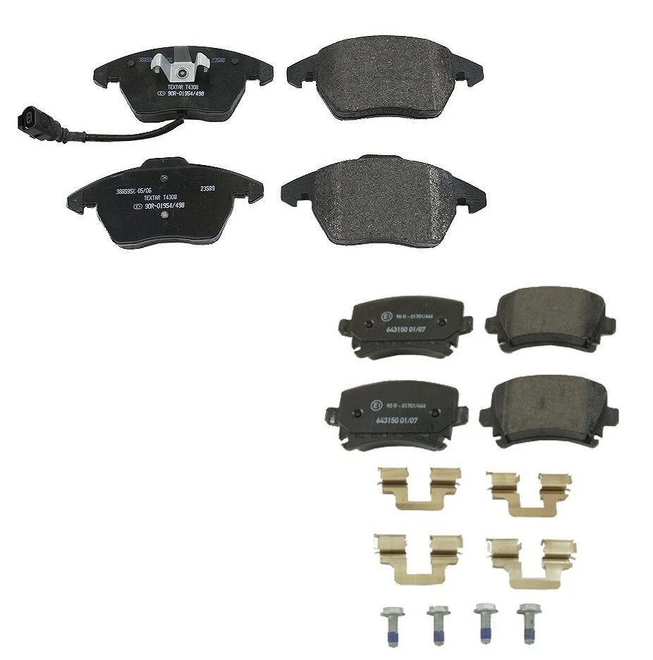 Set of 4 Textar Brake Pads for Audi A3, VW Eos, GTI, Jetta, Golf, Passat, Rabbit (2006–2013)
