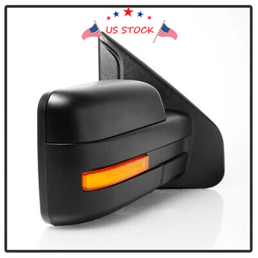 Set of 2 Power Heated LED Signal Side Mirrors for Ford F-150 (2007–2014)