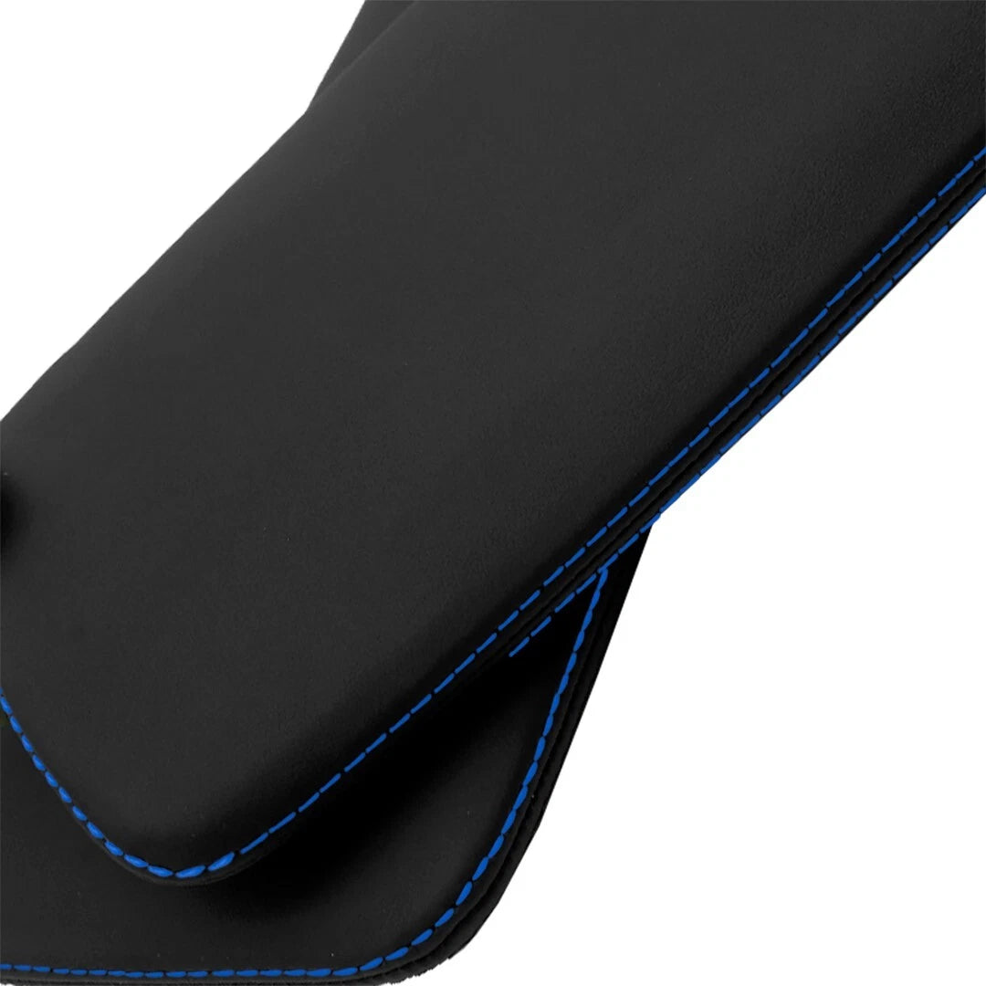 Sunvisor Covers for Ford Mustang (2005–2009) Blue Stitch PVC Leather
