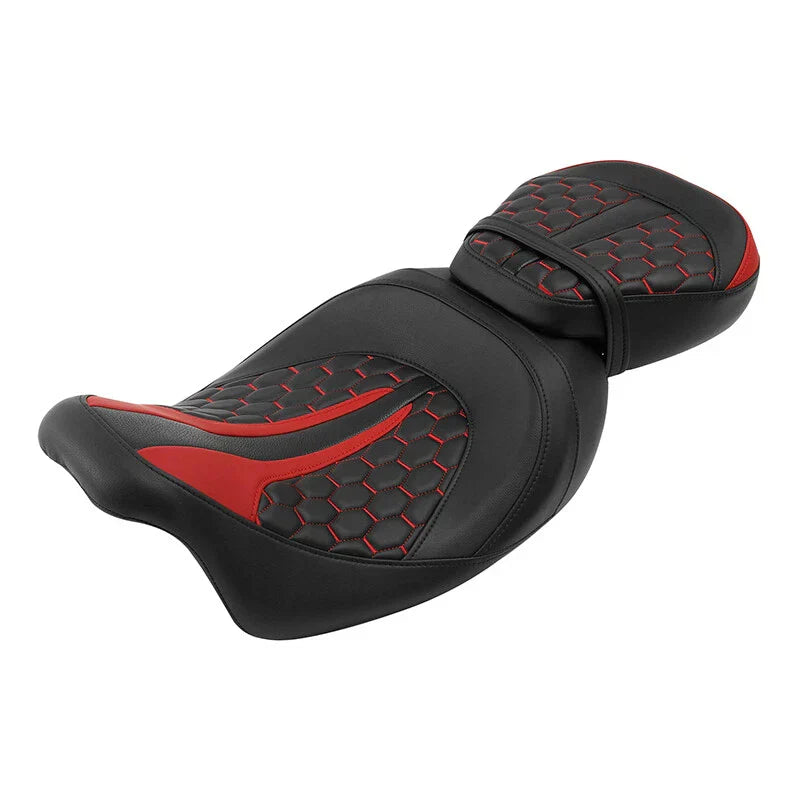 Black Red Driver Passenger Seat for Harley CVO Road Glide (2009-2023)