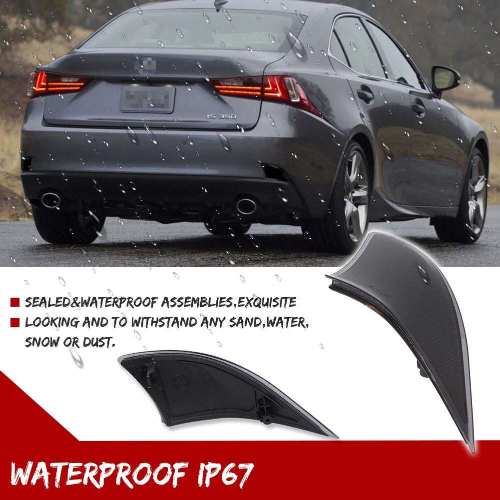 Smoked Lens Rear Bumper Reflector for Lexus IS (2014–2020)