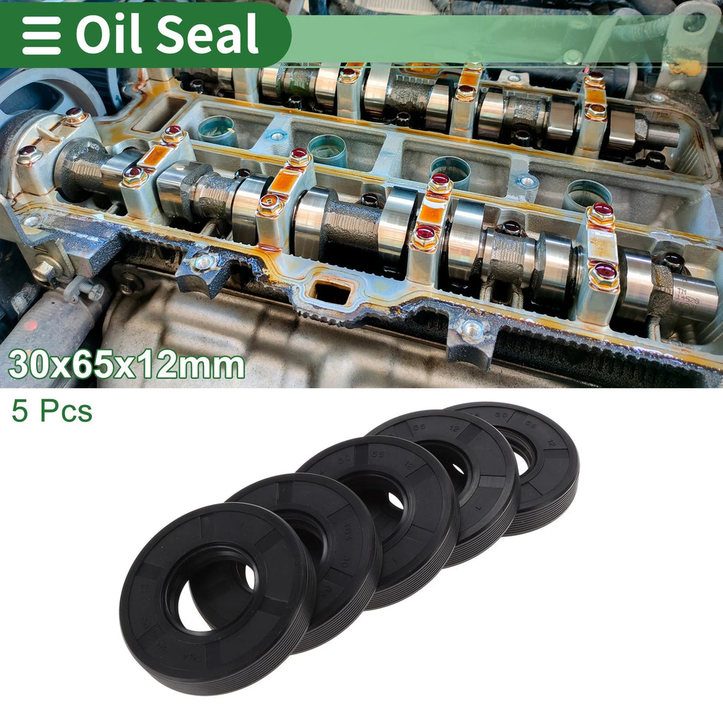 Set of 5 Oil Seals NBR Rubber 30x65x12mm for High Pressure