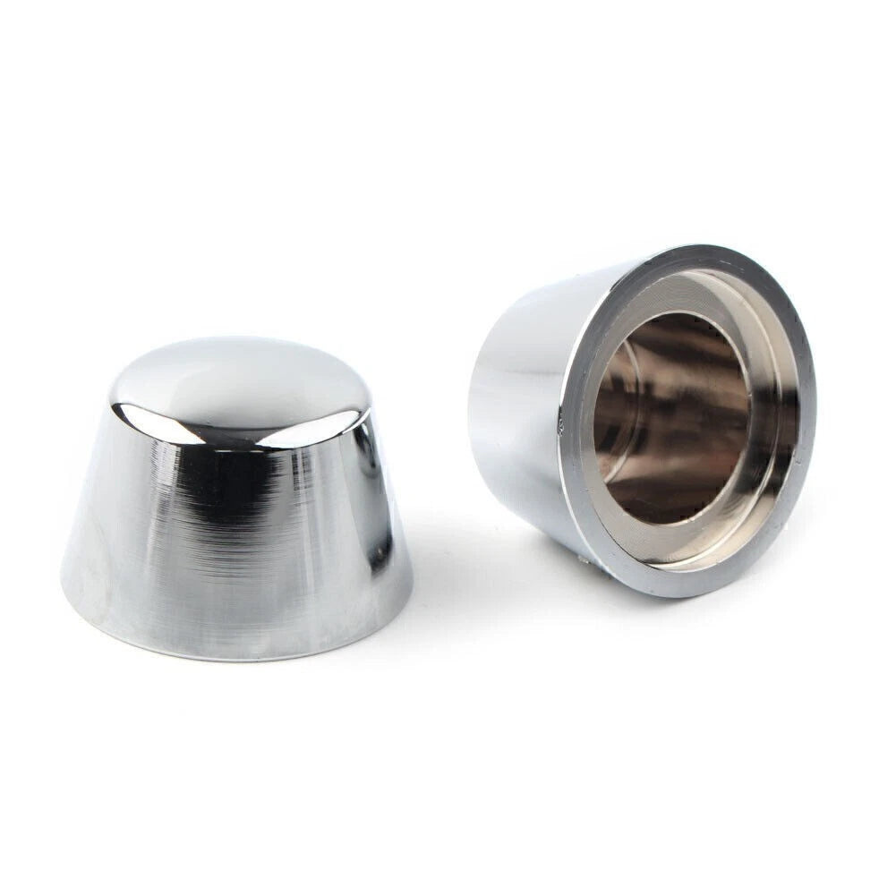 Front Axle Cap Nut Covers for Harley Sportster Dyna Road Glide King FLSTC (Chrome)