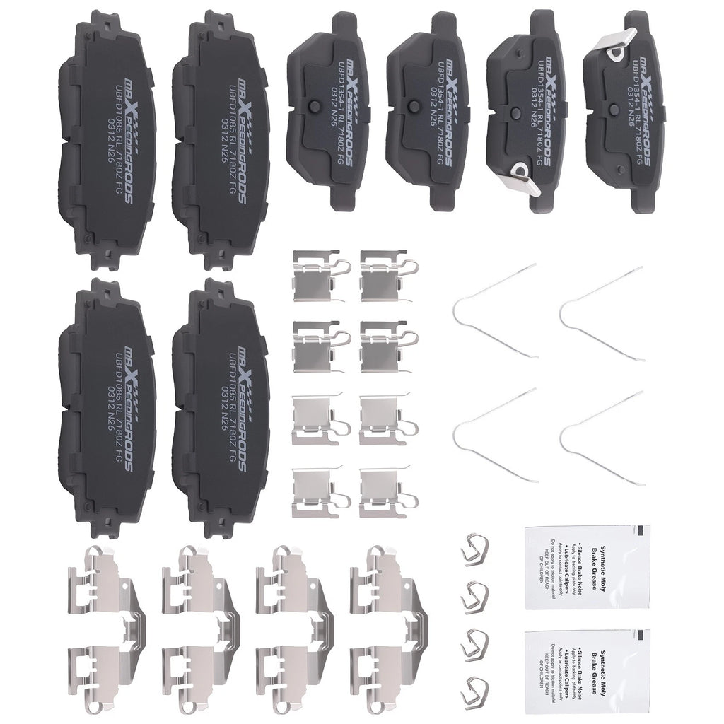 8pcs Ceramic Brake Pads Kit for Lexus CT200h (2011–2017) w/Hardwares