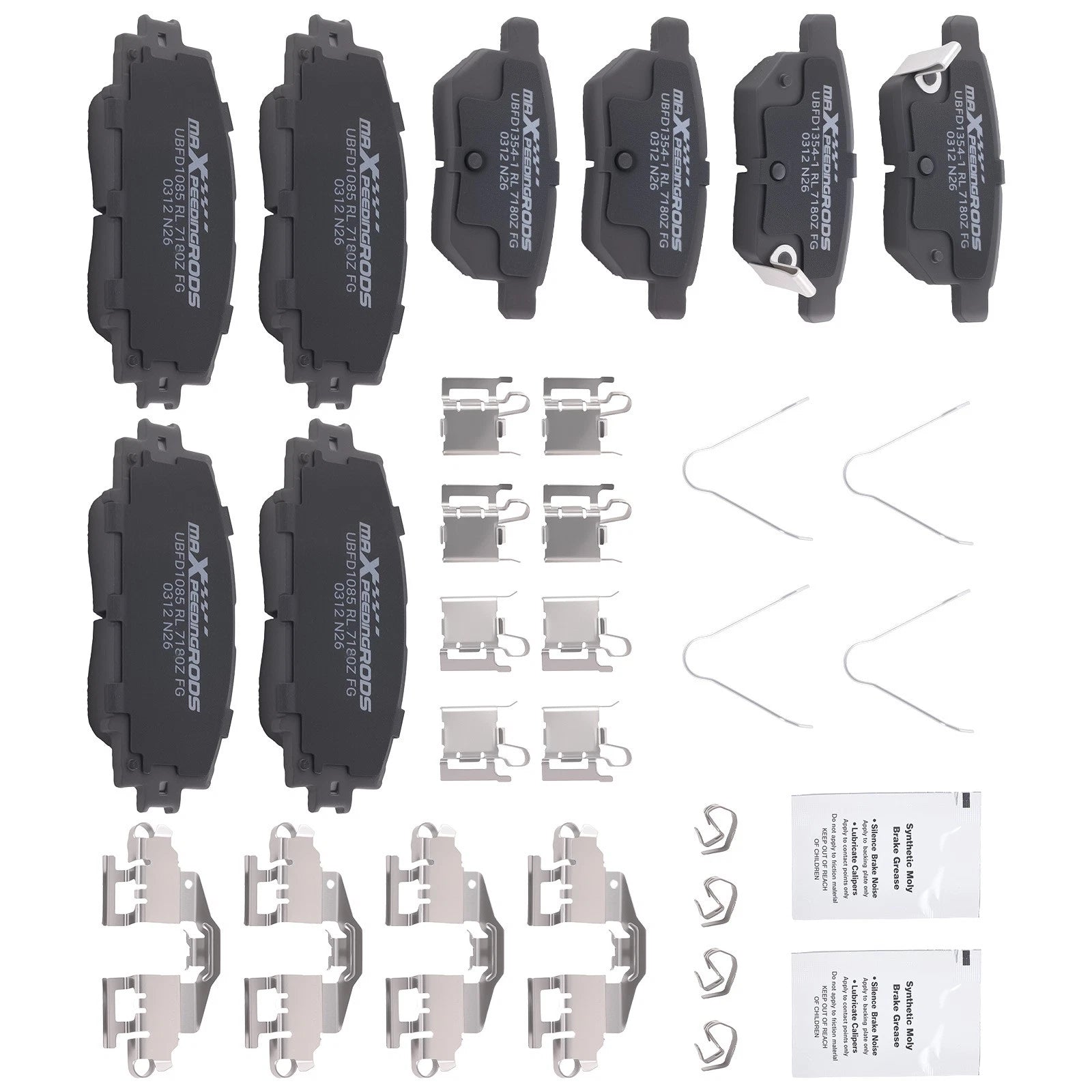 8pcs Ceramic Brake Pads Kit for Lexus CT200h (2011–2017) w/Hardwares