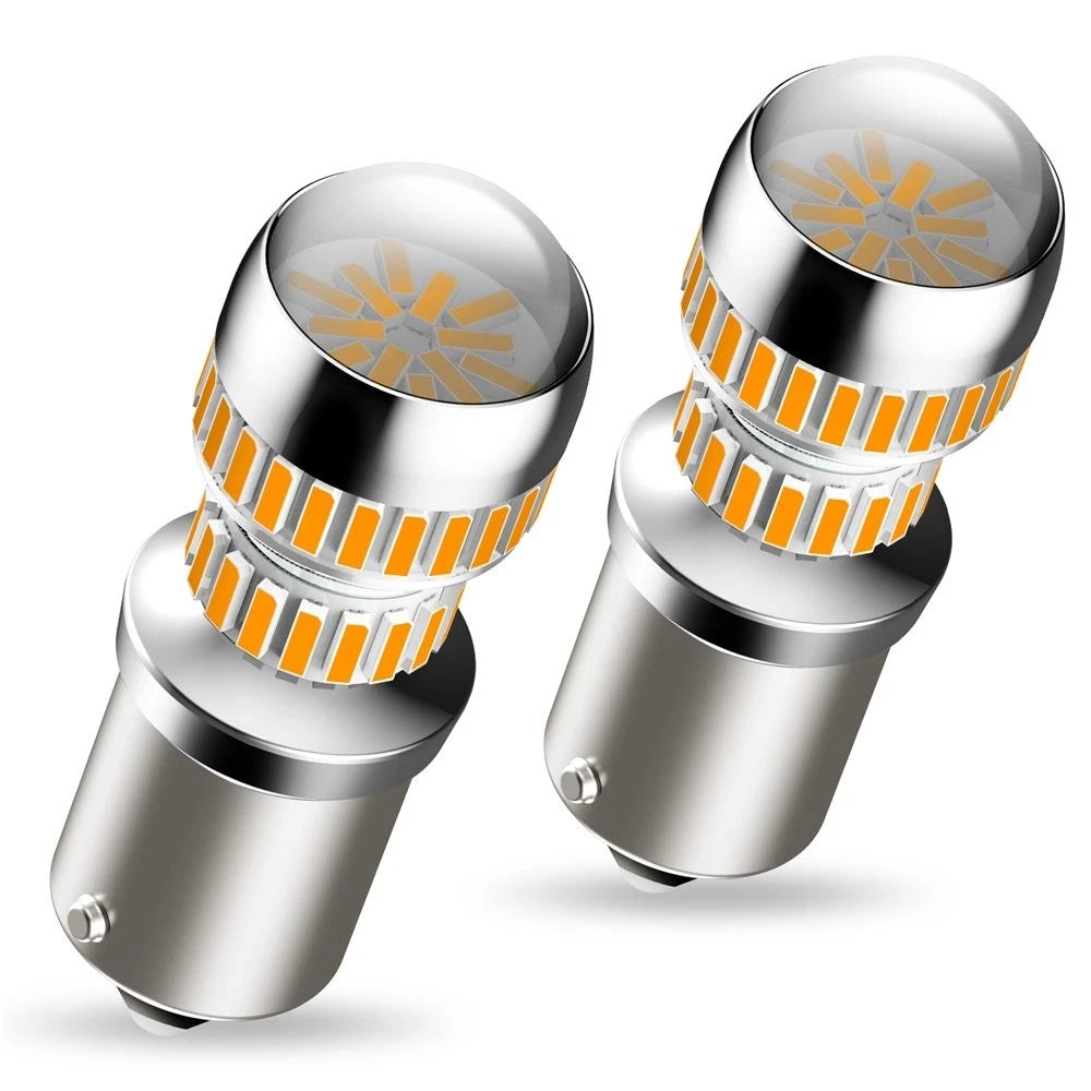 2X AUXITO 1156 LED Amber Brake Tail Stop Turn Signal Bulbs for