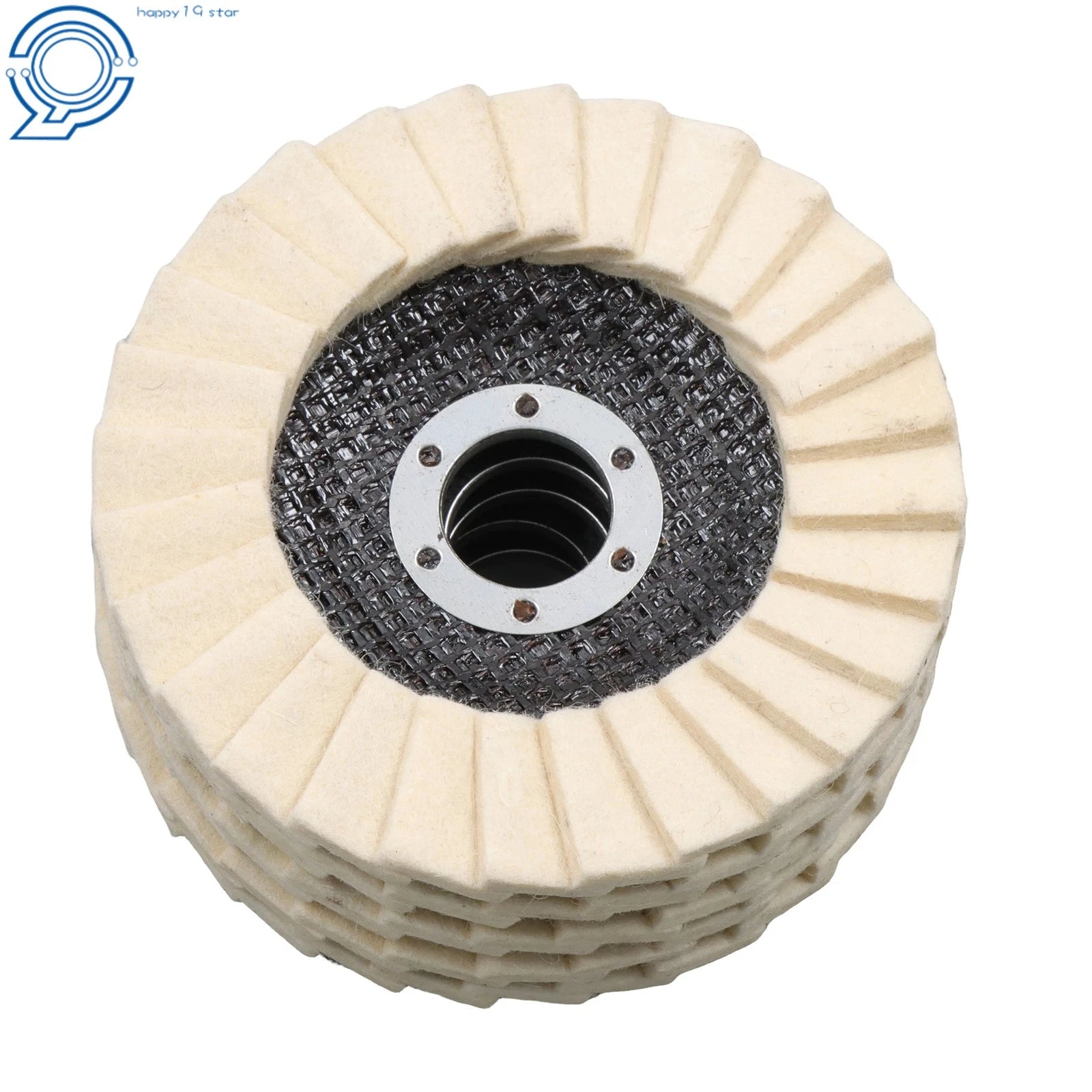 5 Pack Wool Felt Flap Discs for Buffing and Polishing Wheels (4-1/2")