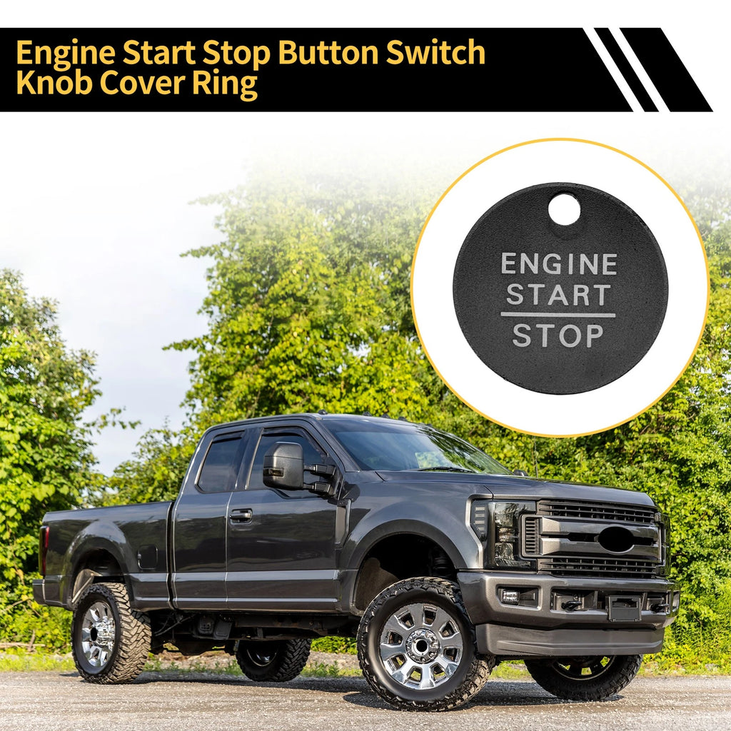 Engine Start Stop Button Switch Knob Cover for Ford F-150 (2016–2021) Black