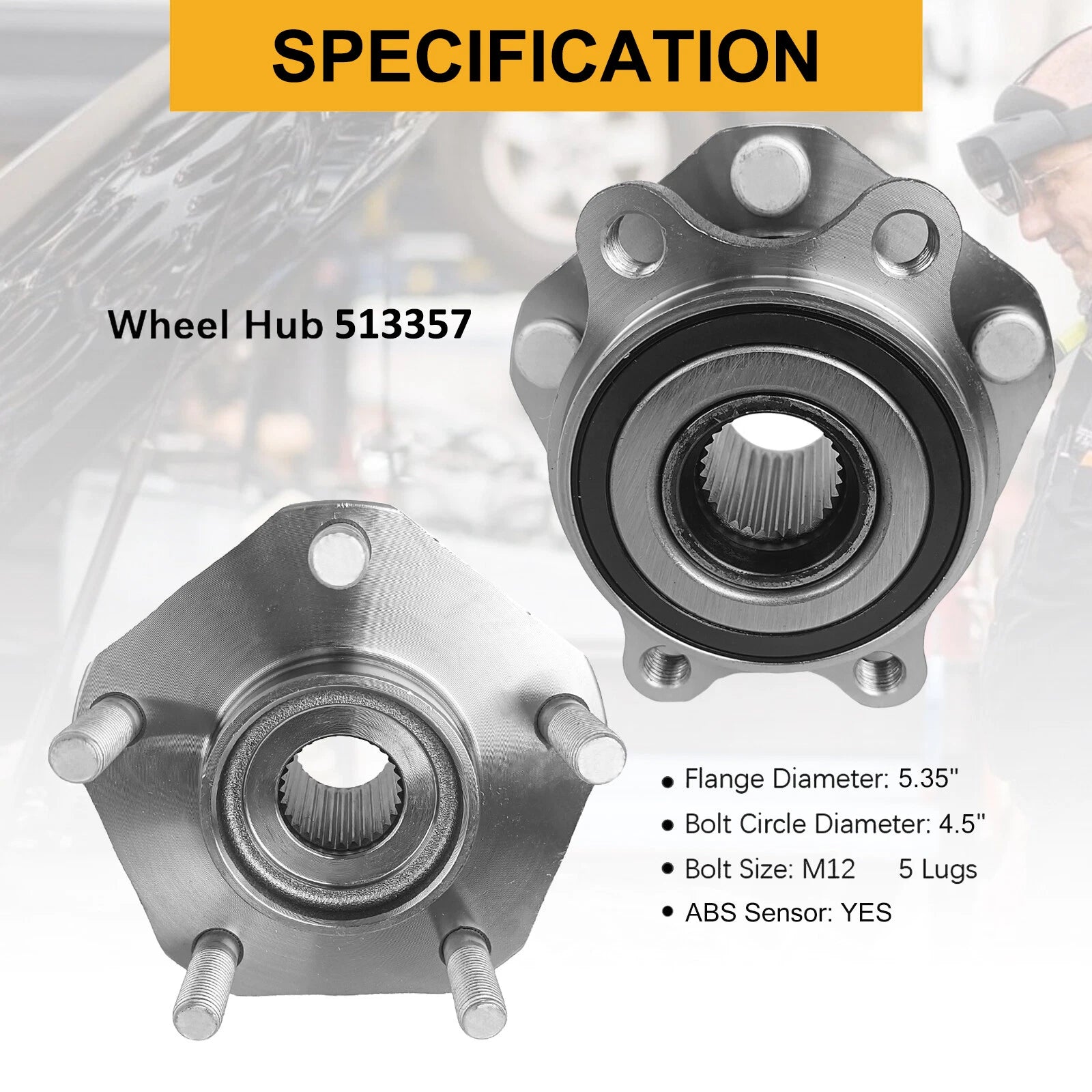 Front Wheel Bearing Hubs Assembly for Nissan Rogue (2014–2023) Rogue Sport (2017–2022)