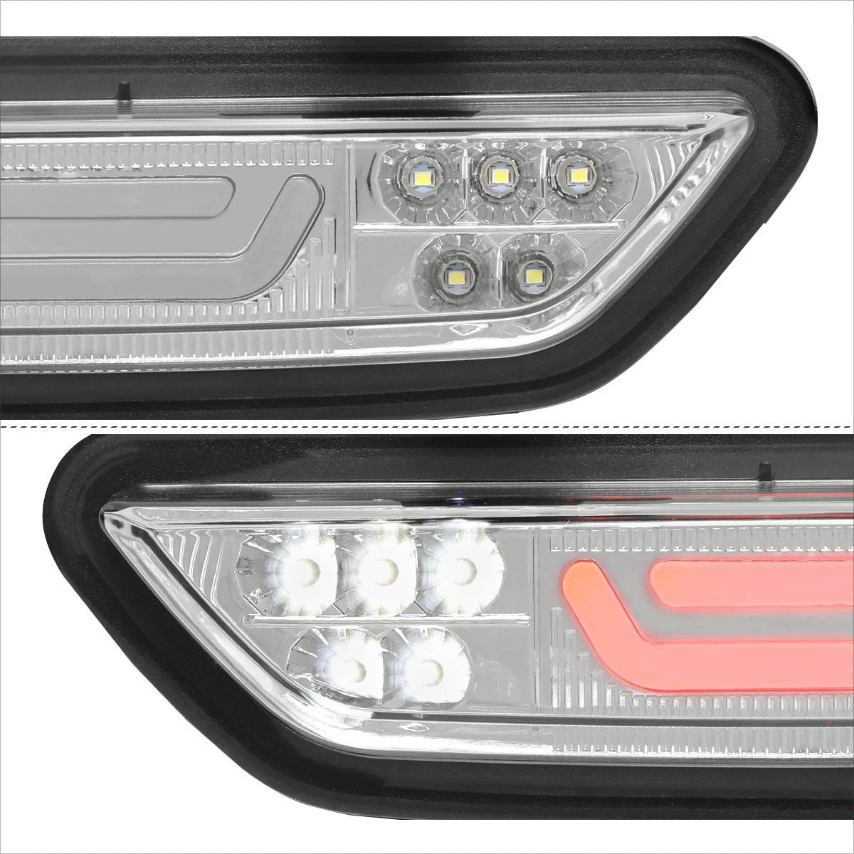 3D LED Bar 3rd Tail Brake Light for Ford Mustang (2015–2018) Chrome