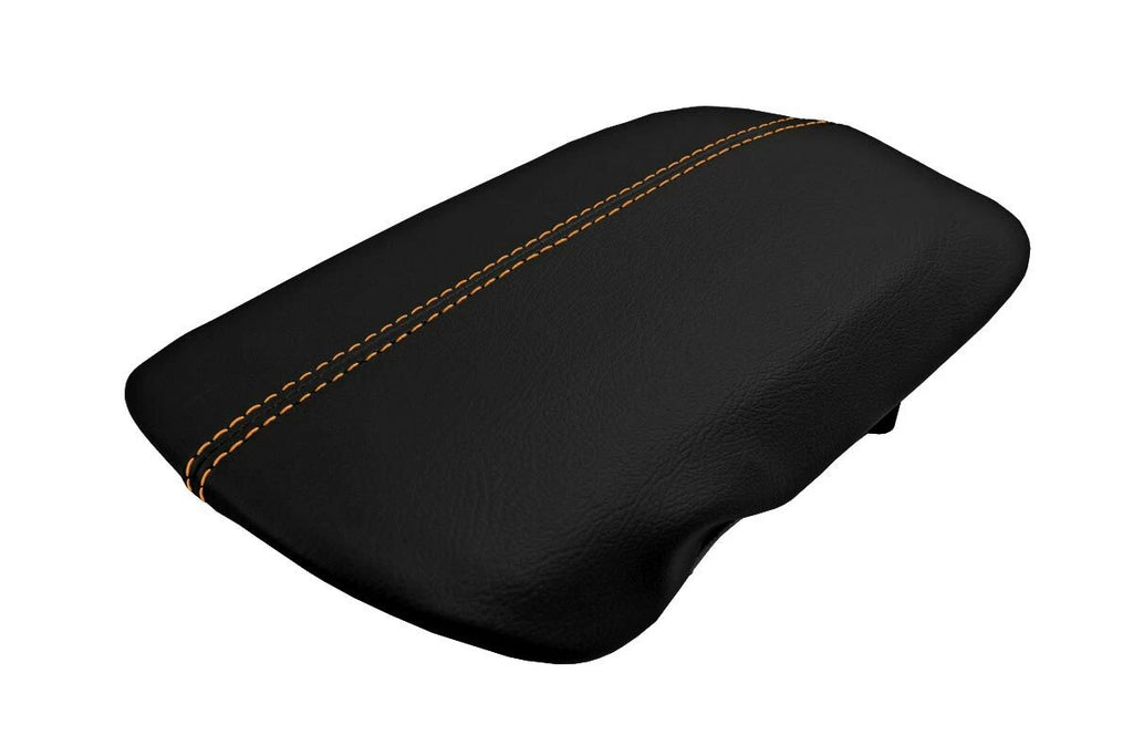 Console Lid Pull Over Cover Leather for Ford Mustang (2015–2020) Orange Stitch