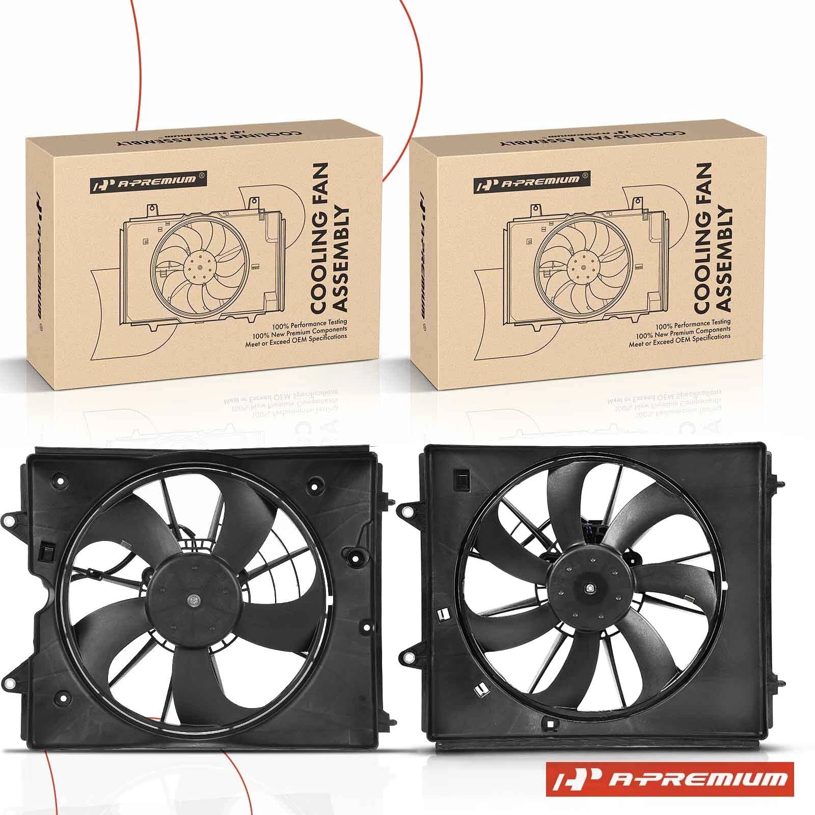 2X Cooling Fan Assembly with Shroud for Honda Odyssey (2011–2017)