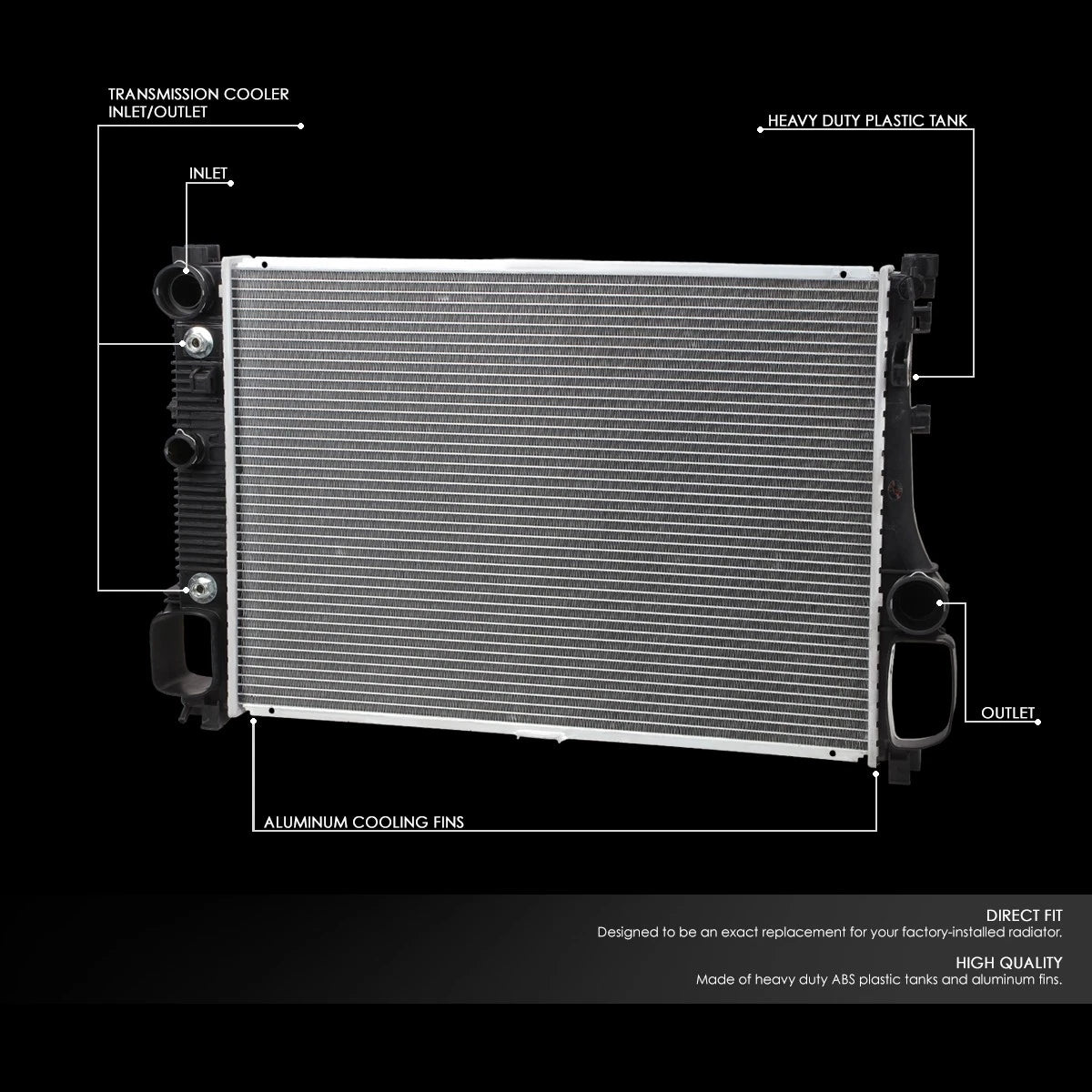 Aluminum Core Radiator for Mercedes-Benz CL550 S550 (2007–2014) DPI 2875