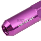 20X M12X1.5 107MM Tall 20MM OD Purple Aluminum Spike Cap Lug Nuts + Adapter