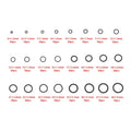740PCS O Rings Assortment for Universal Applications (Nitrile Rubber)