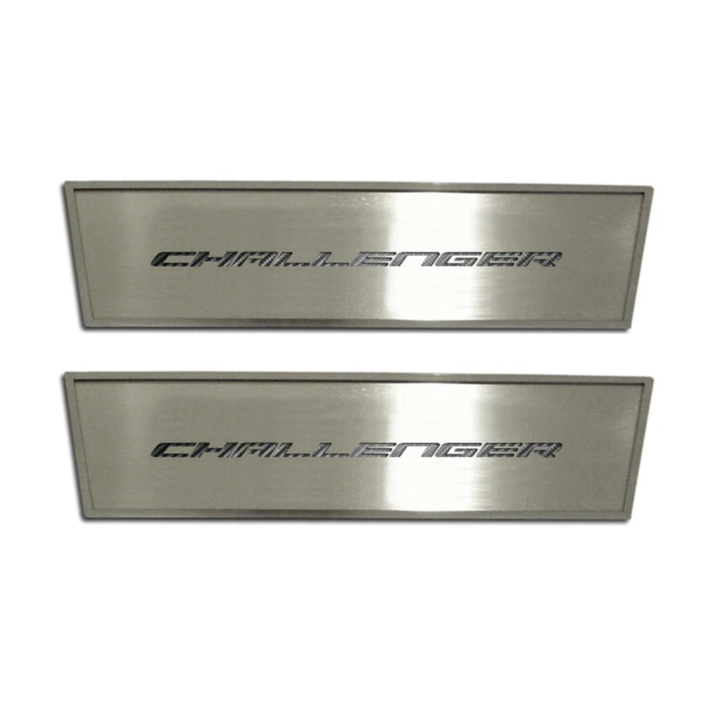 Stainless Script Door Badges w/Dark Blue "Challenger" Inlay for 09-14 Challenger