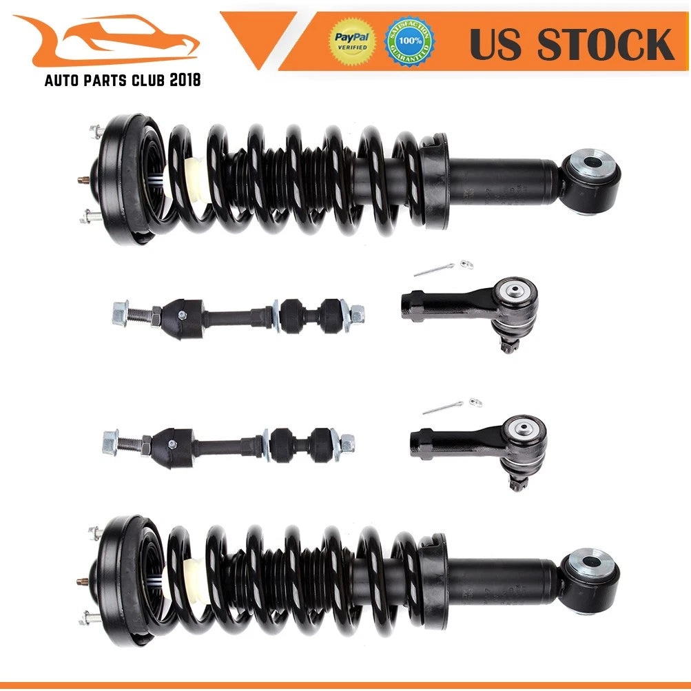 6pc Front Strut Assembly Sway Bar Tie Rod for Ford F-150 (2005–2008) 2WD