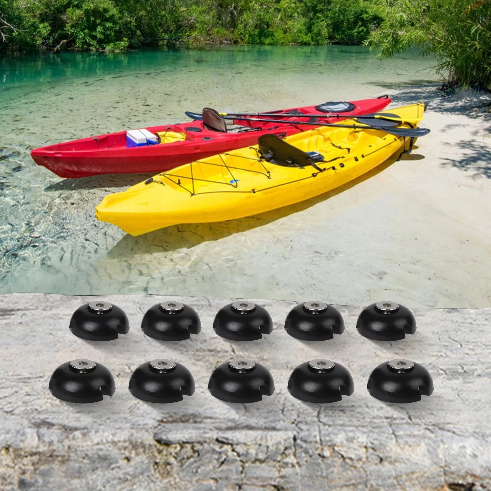 Set of 10 Elastic Rope Mount Safety Buckle Hooks with Screws
