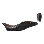 Brown Black Driver & Passenger Seat Backrest Pad for Harley Touring (2009-2023)