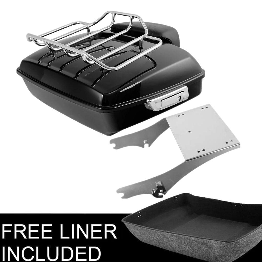 Chopped Trunk Backrest with Mount Rack for Harley Touring Road Glide (1997–2008)